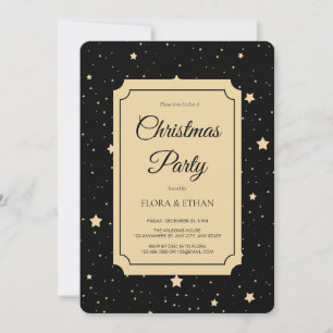Invitación Elegantes Navidades nocturnos de Black and Gold St