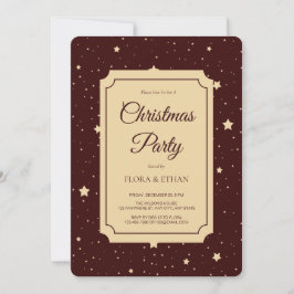 Invitación Elegantes Navidades nocturnos rojos y estelares de