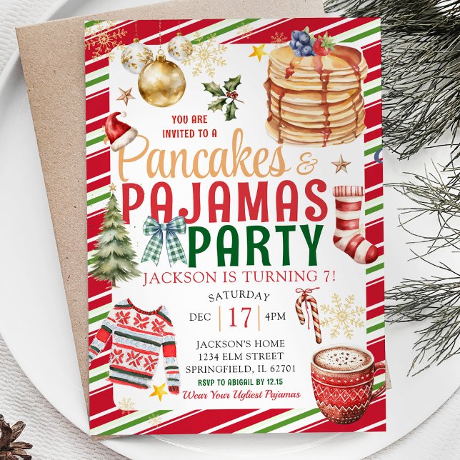 Invitación Elegantes Navidades Pancake Pajamas Holiday Cumple (Subido por el creador)