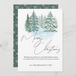 Invitación Elegantes Navidades Pines Holiday Card