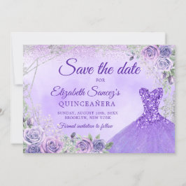 Invitación Elegantes Navidades Púrpura Misericordia Guardar L