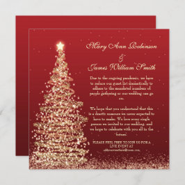 Invitación Elegantes Navidades Reducido Boda Rojo