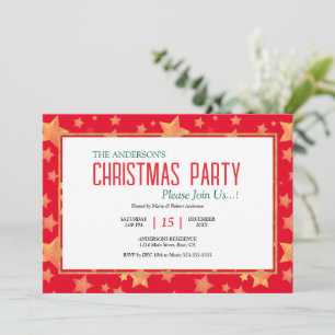 Invitación Elegantes Navidades únicos del Oro Blanco Verde Ro