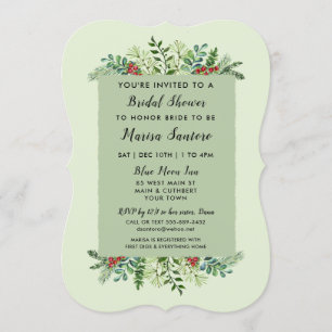 Invitación Elegantes Navidades Vacaciones de Invierno Ducha B