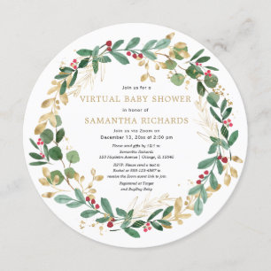Invitación Elegantes Navidades vociferaron la Baby Shower vir