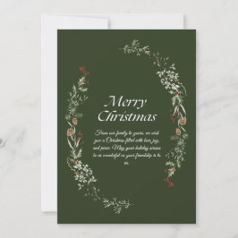 Invitación Elegantes Navidades Wreath Greeting Card con Wifi