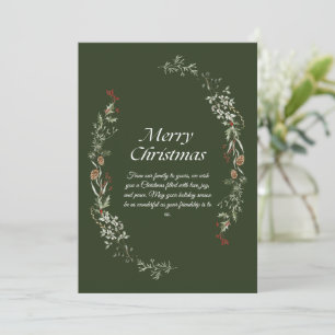 Invitación Elegantes Navidades Wreath Greeting Card con Wifi