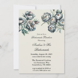 Invitación Elegantes novias de Bouquet verde y gris para el a