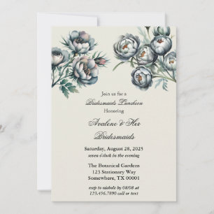 Invitación Elegantes novias de Bouquet verde y gris para el a
