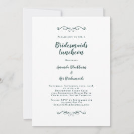 Invitación Elegantes novias Luncheon Bridesmaids Emerald Gree