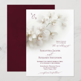 Invitación Elegantes orquídeas blancas Boda de escritura de B