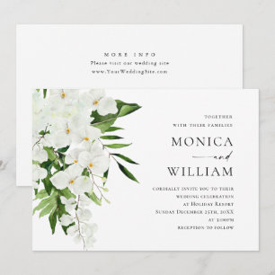 Invitación Elegantes orquídeas blancas Boda de la vegetación