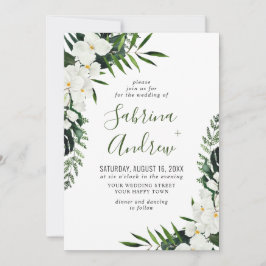 Invitación Elegantes orquídeas blancas Boda de la vegetación