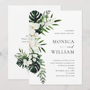 Invitación Elegantes orquídeas blancas Boda de la vegetación
