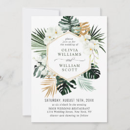 Invitación Elegantes orquídeas blancas Boda de la vegetación