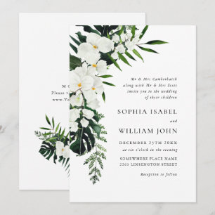 Invitación Elegantes orquídeas blancas Boda de la vegetación