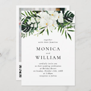 Invitación Elegantes orquídeas blancas Boda de la vegetación 