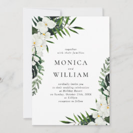 Invitación Elegantes orquídeas blancas Boda de la vegetación
