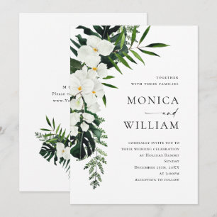 Invitación Elegantes orquídeas blancas Boda de la vegetación