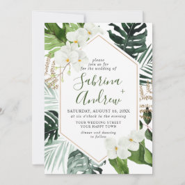 Invitación Elegantes orquídeas blancas Boda de la vegetación