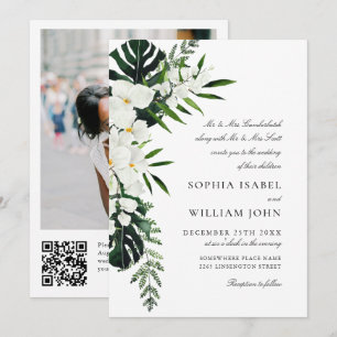 Invitación Elegantes orquídeas blancas Boda de la vegetación