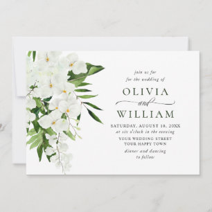 Invitación Elegantes orquídeas blancas Boda de la vegetación