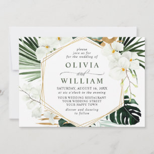 Invitación Elegantes orquídeas blancas Boda de la vegetación 