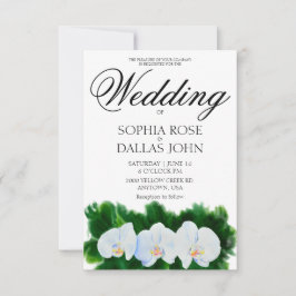 Invitación Elegantes orquídeas blancas de acuarela