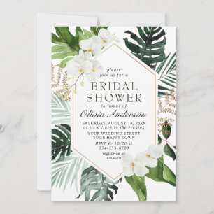 Invitación Elegantes orquídeas blancas DUCHA BRIDAL bohemia