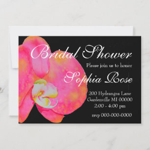 Invitación Elegantes orquídeas de acuarela rosa floral tropic