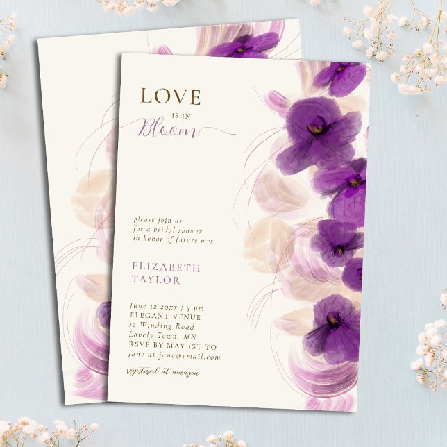 Invitación Elegantes orquídeas púrpuras modernas adoran una n (Subido por el creador)
