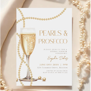 Invitación Elegantes Pearls & Prosecco Bridal Shower