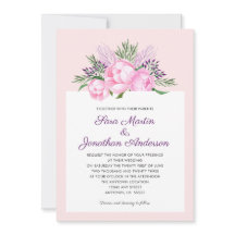 Elegantes peonías rosadas acuarela boda