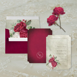 Invitación Elegantes Peonies Sage Green Watercolor Boda