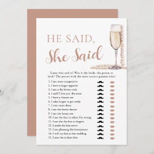 Invitación Elegantes Perlas y Prosecco dijo, dijo juego