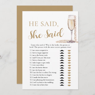 Invitación Elegantes Perlas y Prosecco dijo, dijo juego