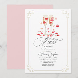 Invitación Elegantes Pétalos y Prosecco para Despedida de Sol