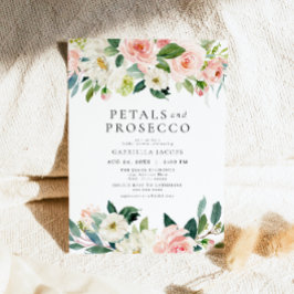 Invitación Elegantes Petals de Rubor y ducha de novia Prosecc