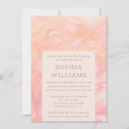 Invitación Elegantes pinceladas de color rosa con pinceladas 
