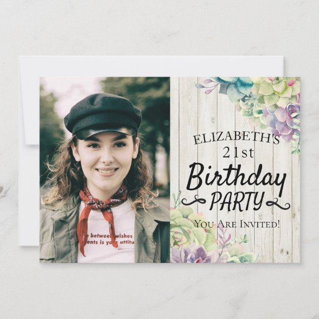 Invitación Elegantes plantas suculentas del partido de los cu (Anverso)