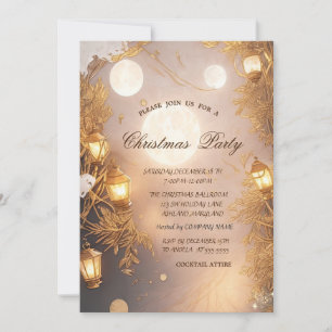 Invitación Elegantes ramas de Navidades de la compañía de far