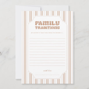 Invitación Elegantes Rayas Marrones Tradiciones Familiares Ju