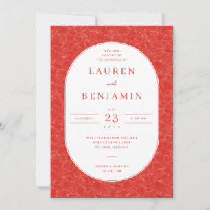 Invitación Elegantes Remolinos Rojos