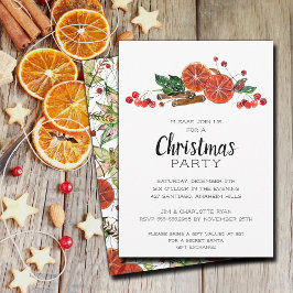 Invitación Elegantes rodajas Naranjas y Navidades de canela