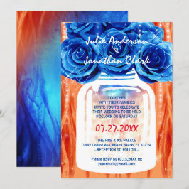 Invitación Elegantes Rosas azules Boda de color agua de hielo