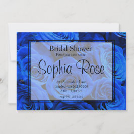 Invitación Elegantes rosas azules flores azules florales azul