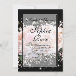 Invitación Elegantes rosas blancas bebés respiran ducha de no