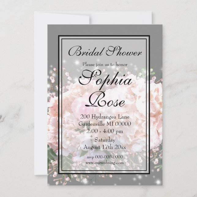 Invitación Elegantes rosas blancas bebés respiran ducha de no (Anverso)