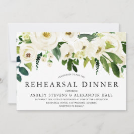 Invitación Elegantes rosas blancas bellas cenas de ensayo