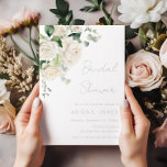 Invitación Elegantes Rosas Blancas Divinas Y Ducha Bridal Sag<br><div class="desc">Elegante Invitación a ducha de novias y rosas blancas y sabrosas. Vea la colección correspondiente en Nest Store y Nest</div>